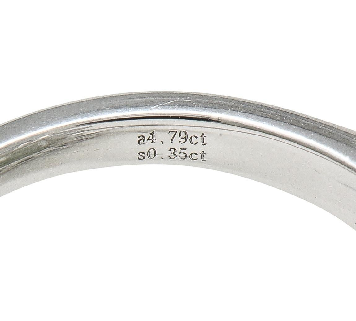 Contemporary 31.89 CTW Prasiolite Aquamarine Sapphire Platinum Cocktail Ring For Sale 1
