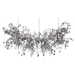 Contemporary 319 10-Light Phytomorphic Silvery Chandelier