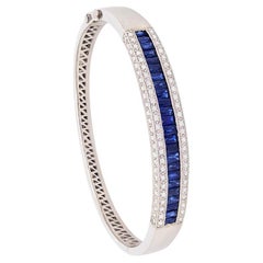 Bracelet Contemporary 3.20ct French Cut Sapphire and Diamond Bangle