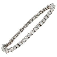 Contemporary 3.24 CTW Diamond 14 Karat White Gold Tennis Line Bracelet