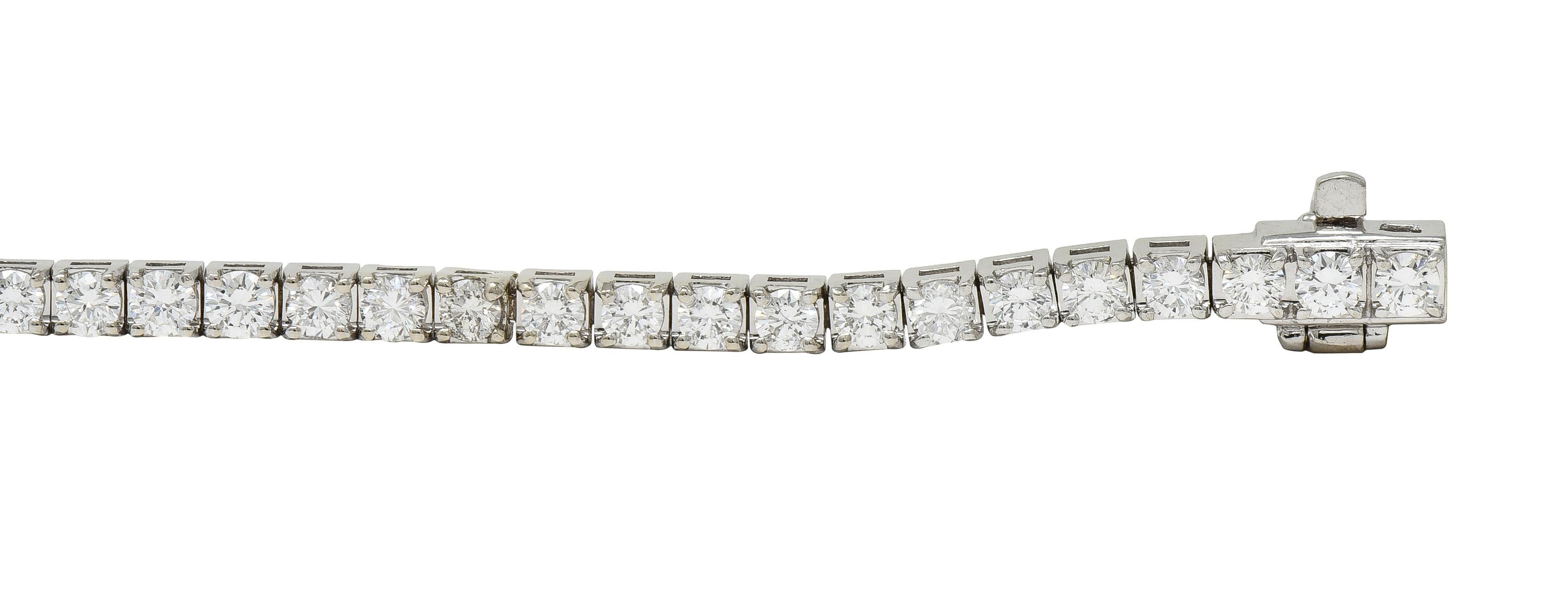 Women's or Men's Contemporary 3.25 CTW Diamond 14 Karat White Gold Tennis Line Bracelet For Sale