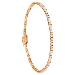 Contemporary 3,36ct Diamant-Tennisarmband aus Roségold