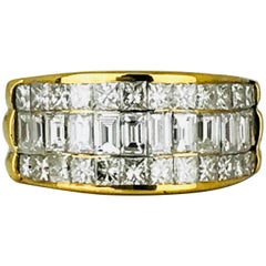 Contemporary 3.37 Carat Princess Baguette Diamond 18 Karat Ring, VS - F Color Contemporary 3.37 Carat Princess Baguette Diamond 18 Karat Ring, VS - F Color