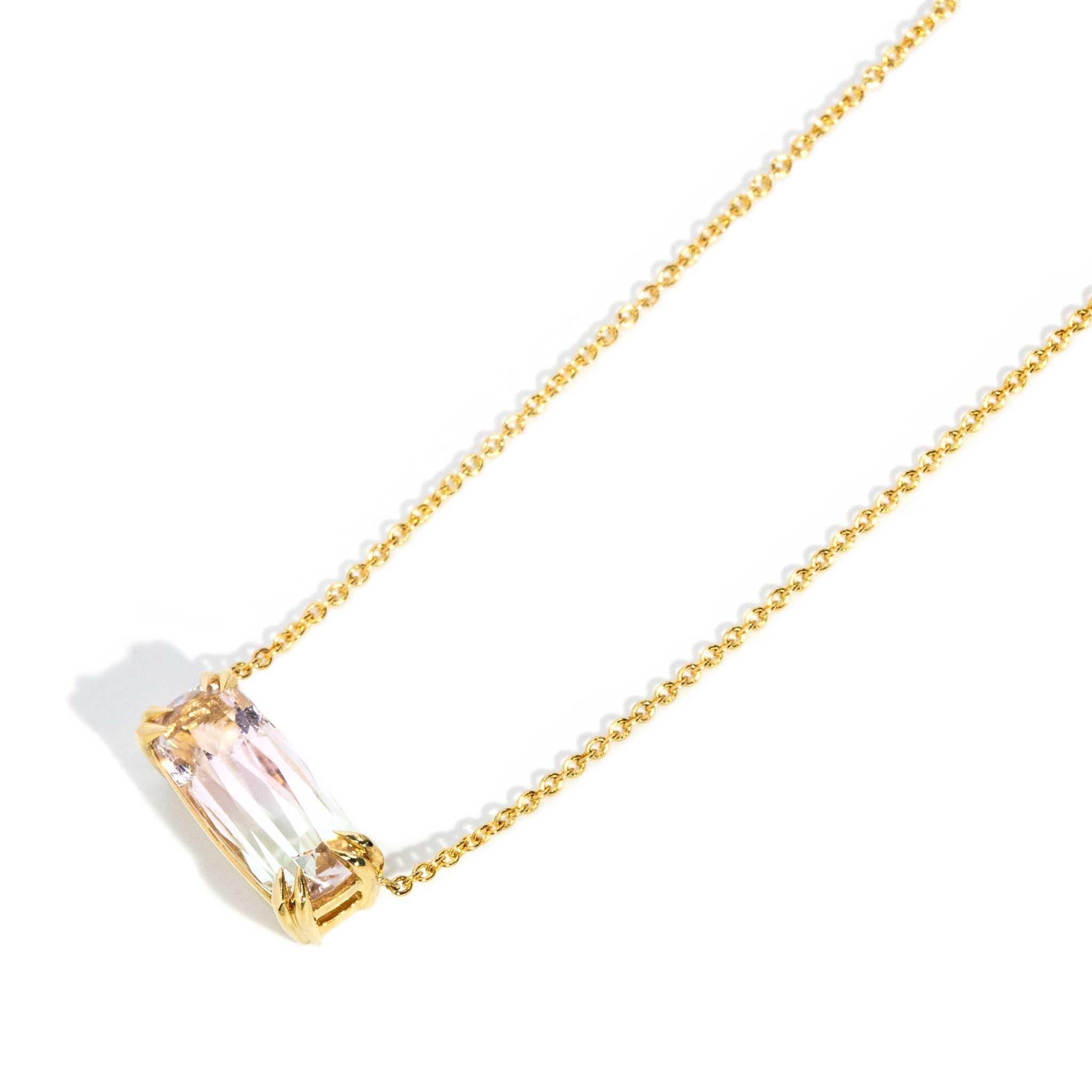 Contemporain Collier Contemporary 3.38 Carat Watermelon Tourmaline Or 18 Carat en vente