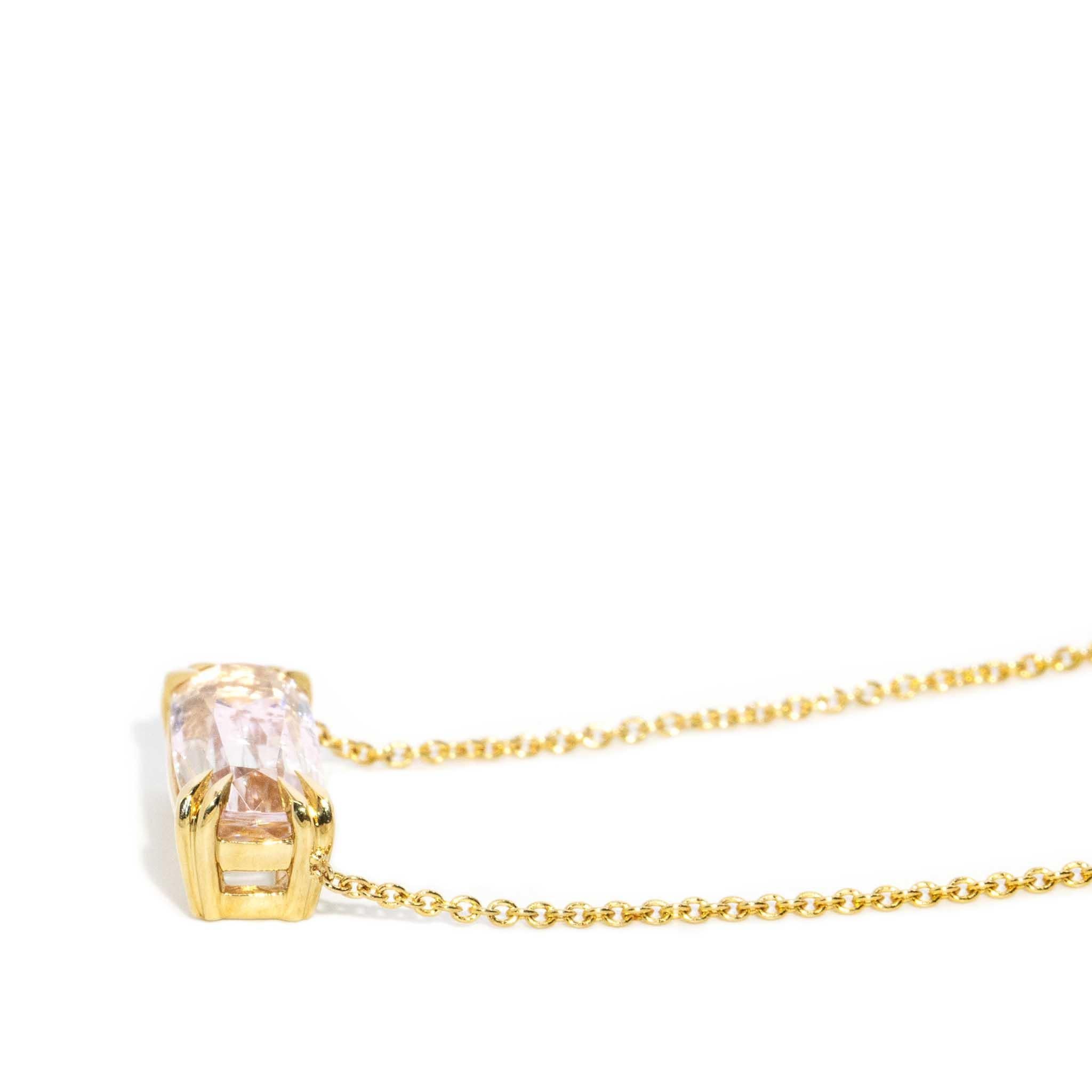 Collier Contemporary 3.38 Carat Watermelon Tourmaline Or 18 Carat Bon état - En vente à Hamilton, AU