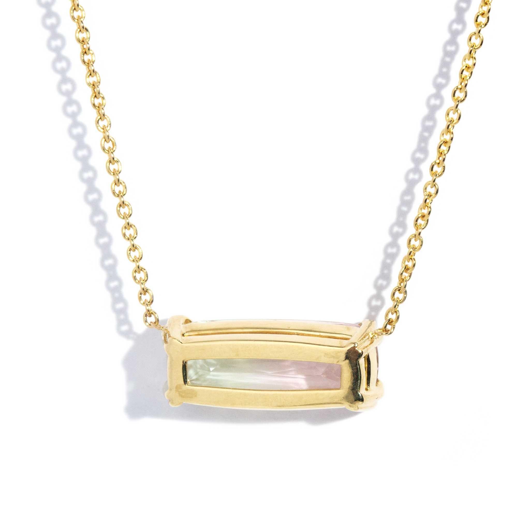 Collier Contemporary 3.38 Carat Watermelon Tourmaline Or 18 Carat en vente 1