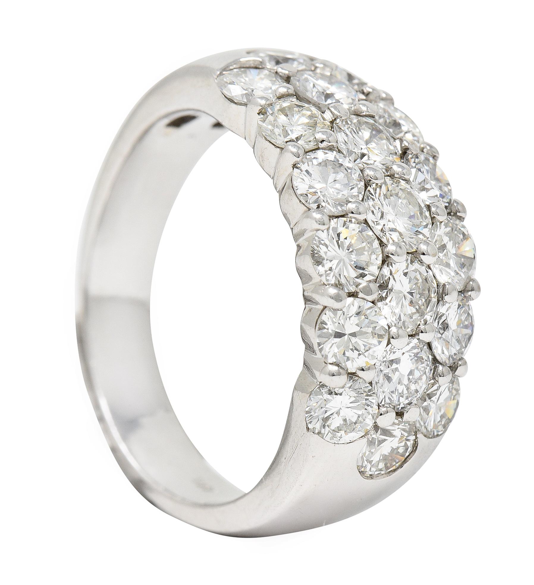 Contemporary 3.50 Carats Pave Diamond 18 Karat White Gold Band Ring 5