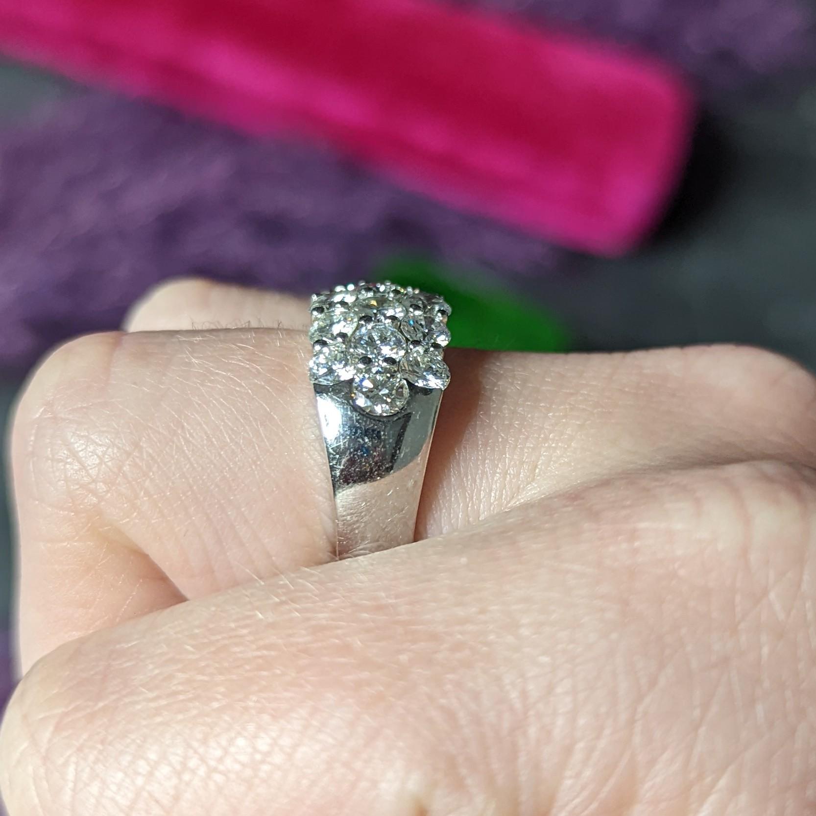 Contemporary 3.50 Carats Pave Diamond 18 Karat White Gold Band Ring 7