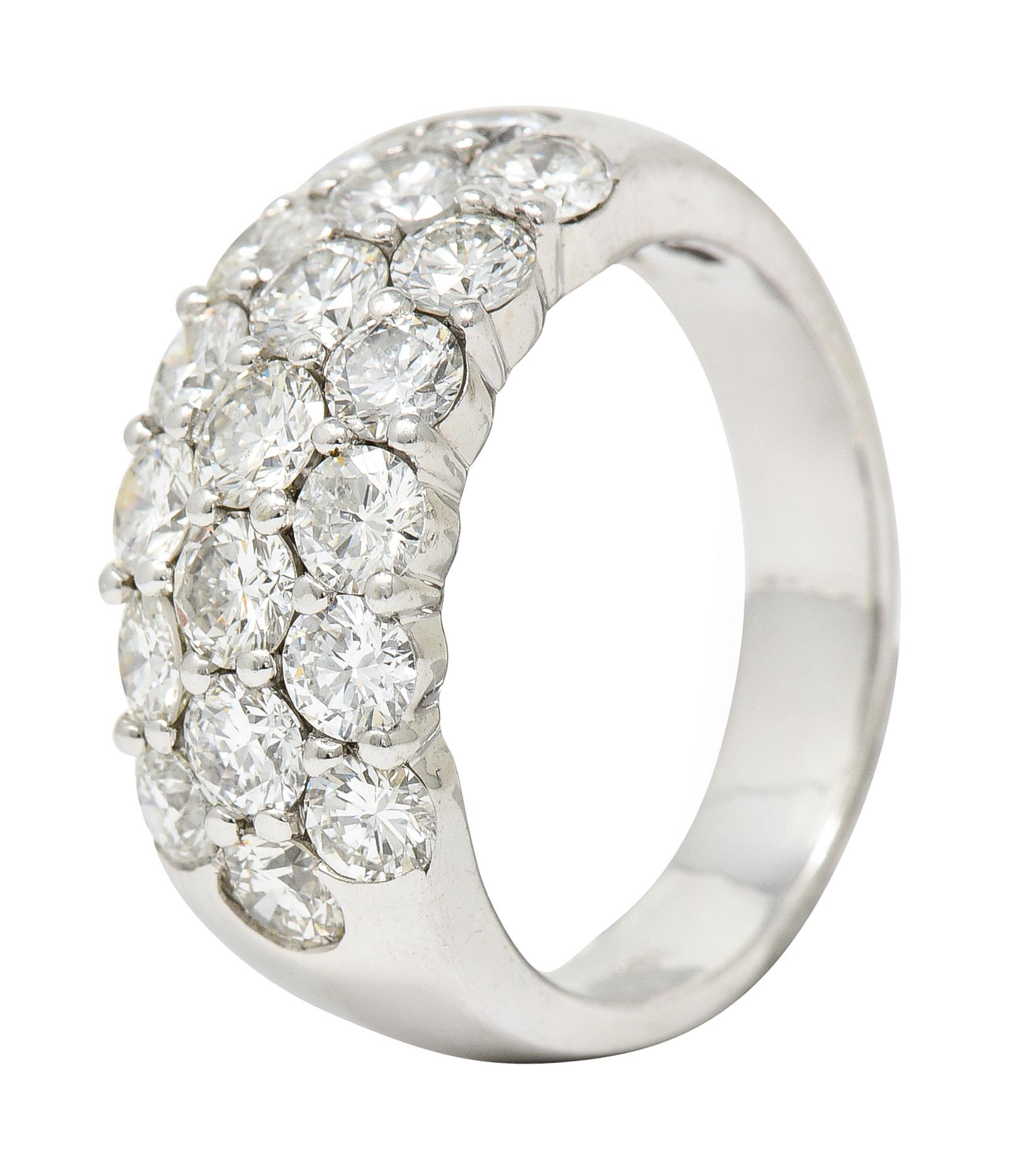 Contemporary 3.50 Carats Pave Diamond 18 Karat White Gold Band Ring 4