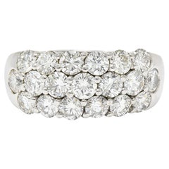 Contemporary 3.50 Carats Pave Diamond 18 Karat White Gold Band Ring