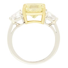 Contemporary 3.50ct Yellow Diamond Trilogy Ring
