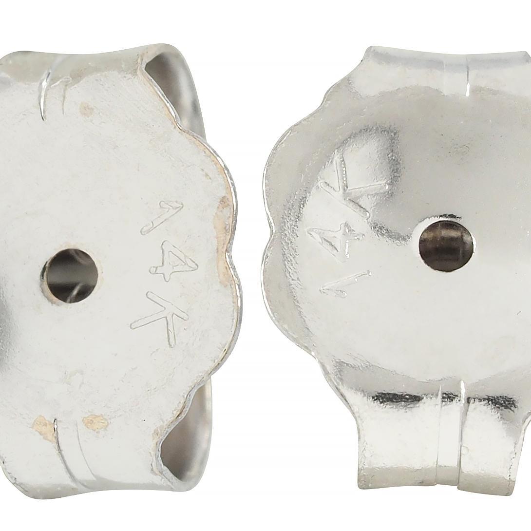 da uomo o donna Orecchini a cerchio contemporanei in oro bianco 18 carati con diamante da 3,60 CTW, con interno ed esterno in vendita