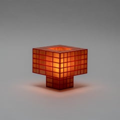 Contemporary 3D-Printed Tesser 5:3 Portable Table Lamp by Ridezign in Amber