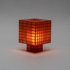 Contemporary 3D-Printed Tesser 8:3 Portable Table Lamp by Ridezign in Amber