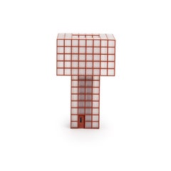Contemporary 3D-Printed Tesser 5:8 Portable Table Lamp by Ridezign in Granite