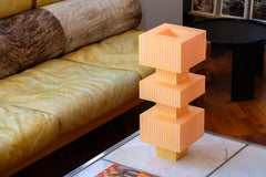 Contemporary 3D-Printed Tesser Tower Lamp by Ridezign in Guava