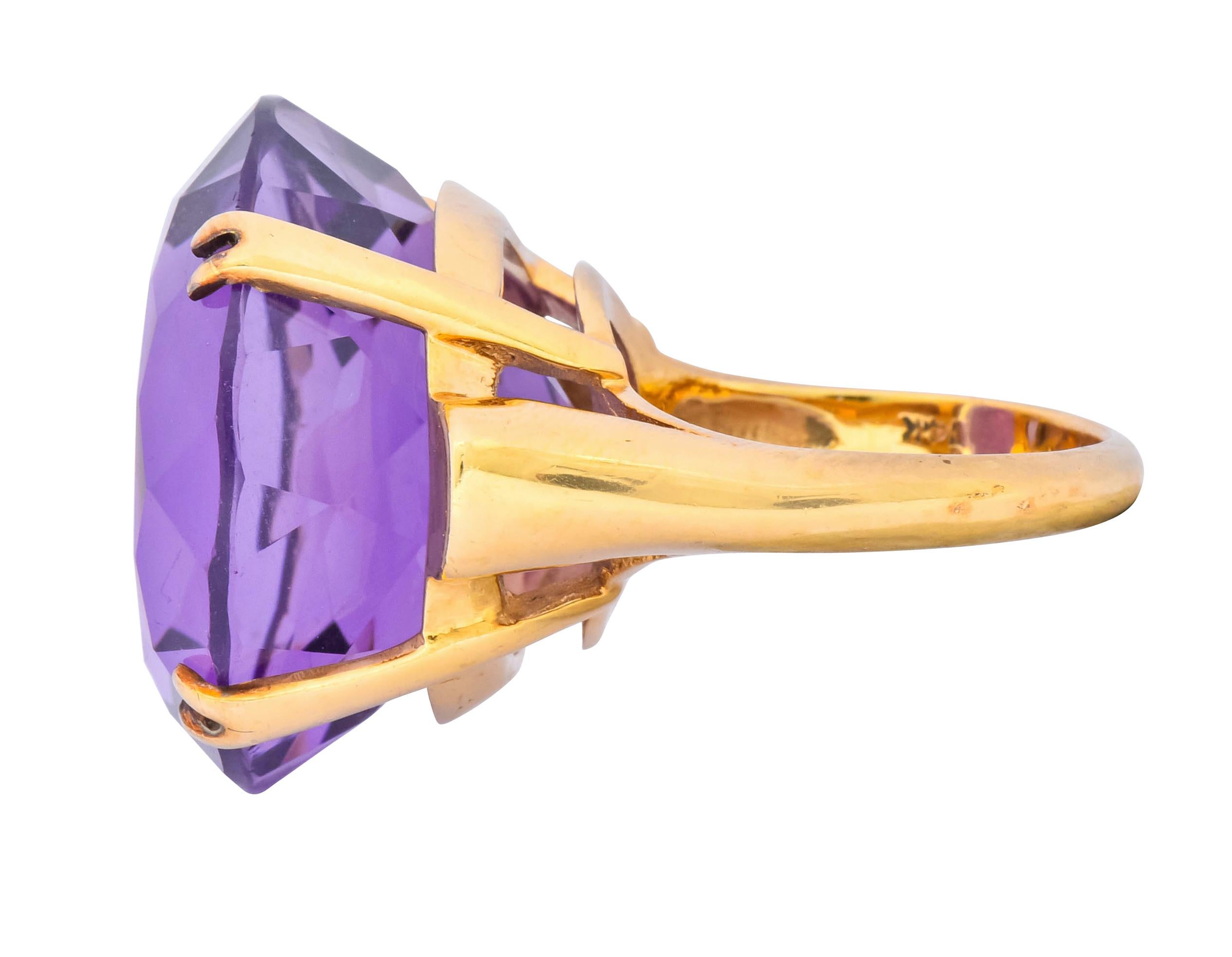 Women's or Men's Contemporary 40.82 Carat Amethyst 14 Karat Gold Cocktail Ring