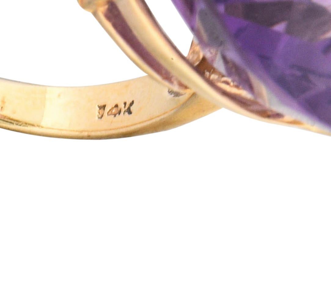 Contemporary 40.82 Carat Amethyst 14 Karat Gold Cocktail Ring 2