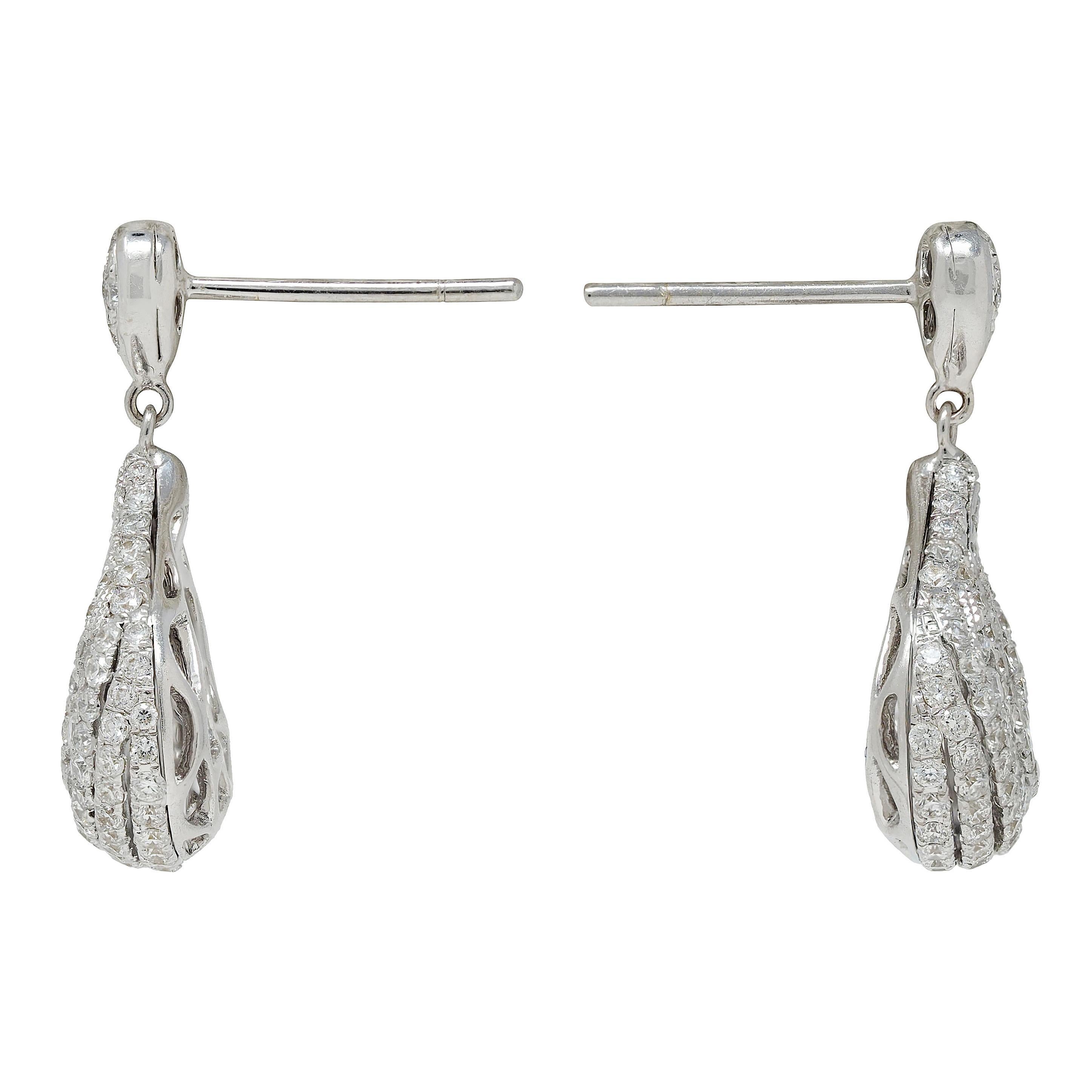 De las mujeres Pendientes de Gota Contemporáneos de Oro de 18 Kilates con Diamantes de 4,20 quilates en venta