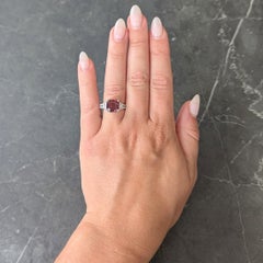 Contemporary 4.32 CTW Tourmaline Diamond 18 Karat White Gold Three Stone Ring