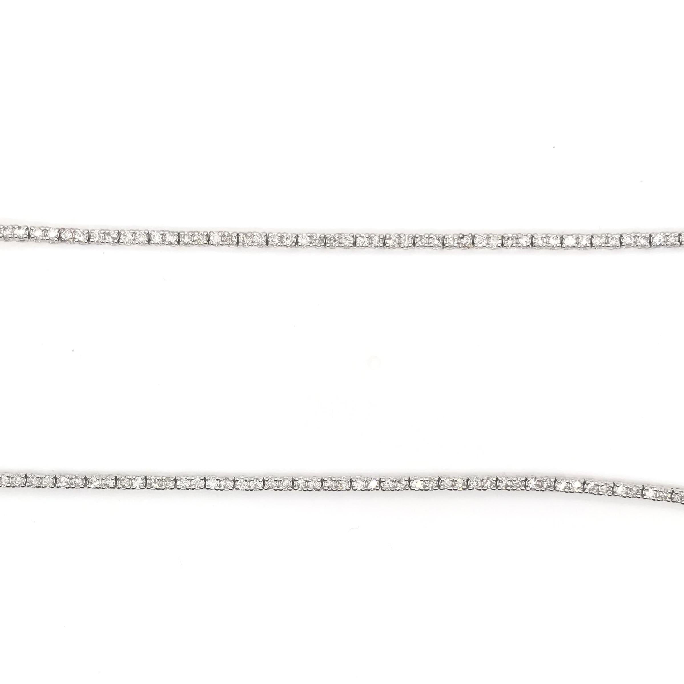 Women's Contemporary 4.40 Carat Diamond Tennis Necklace For Sale