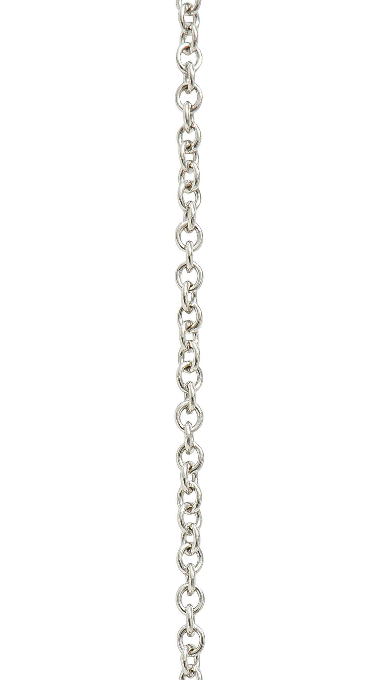 Collier Contemporary 4.42 CTW Aquamarine Diamond 14 Karat White Gold Pendant Necklace 4