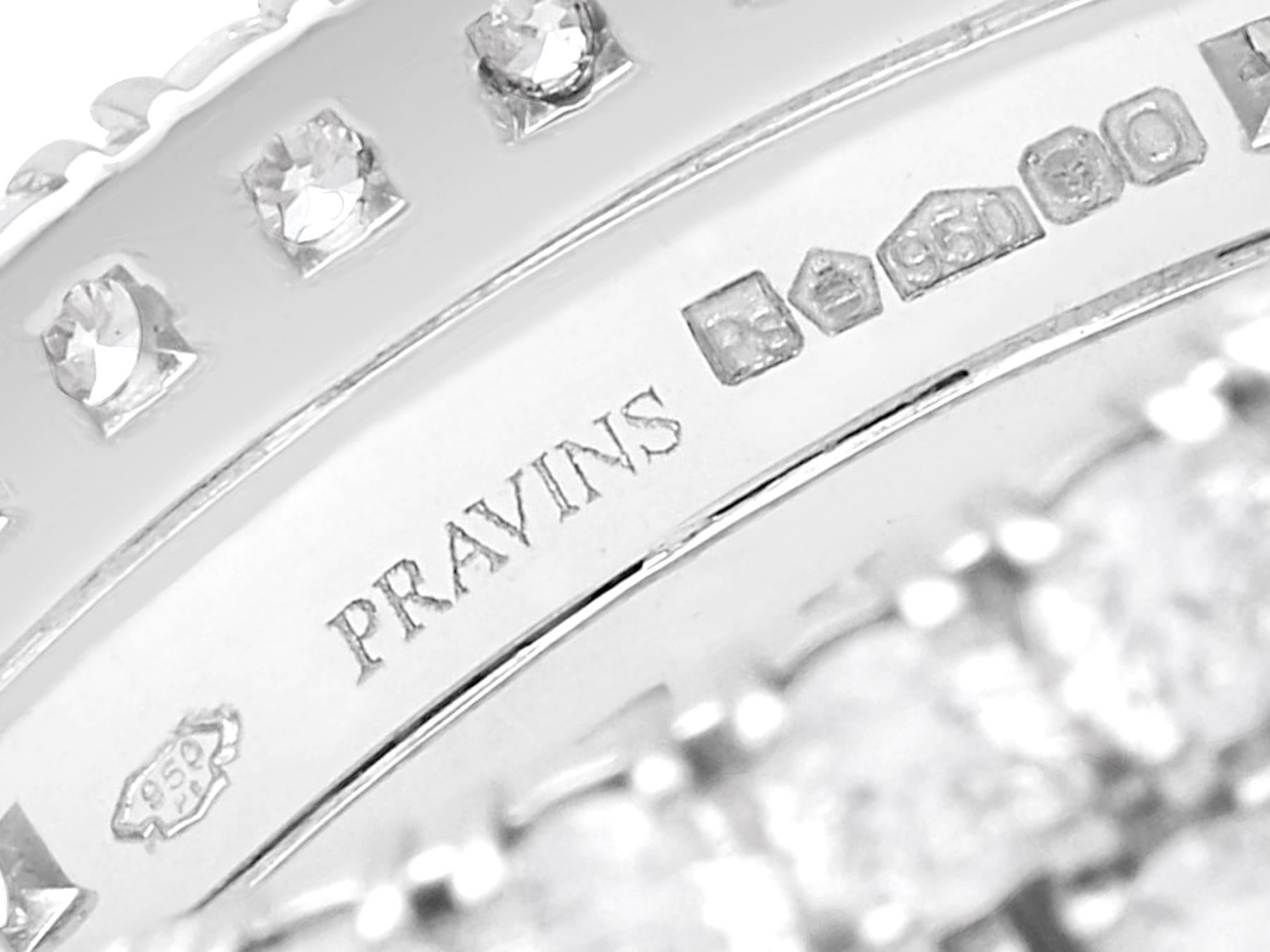 Women's or Men's Contemporary 4.46Ct Diamond and Platinum Triple Row Eternity Ring 2013 For Sale