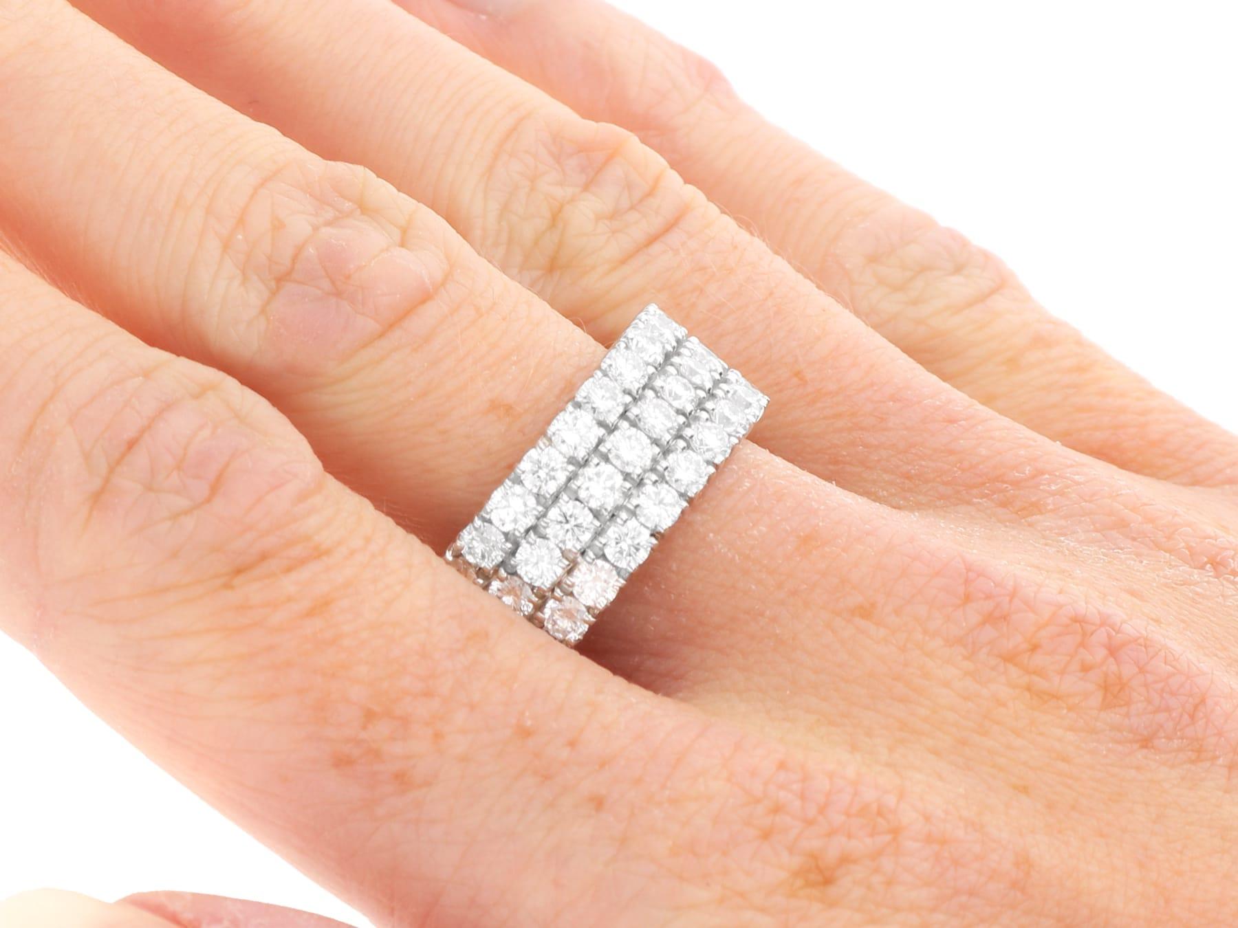 Contemporary 4.46Ct Diamond and Platinum Triple Row Eternity Ring 2013 For Sale 3
