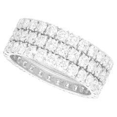 Contemporary 4.46Ct Diamond and Platinum Triple Row Eternity Ring 2013