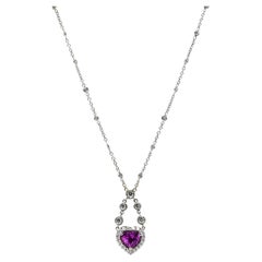 Contemporary 4.50 Carats Pink Sapphire Pavè Diamond 18 Karat Swagged Necklace