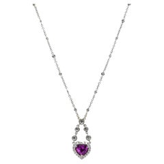 Zeitgenössische 4,50 Karat rosa Saphir Pav Diamant 18 Karat geschwungene Halskette