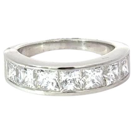 For Sale:  4.65 ctw Princess Cut Cubic Zirconia Half Eternity Band for Girlfriend Gift