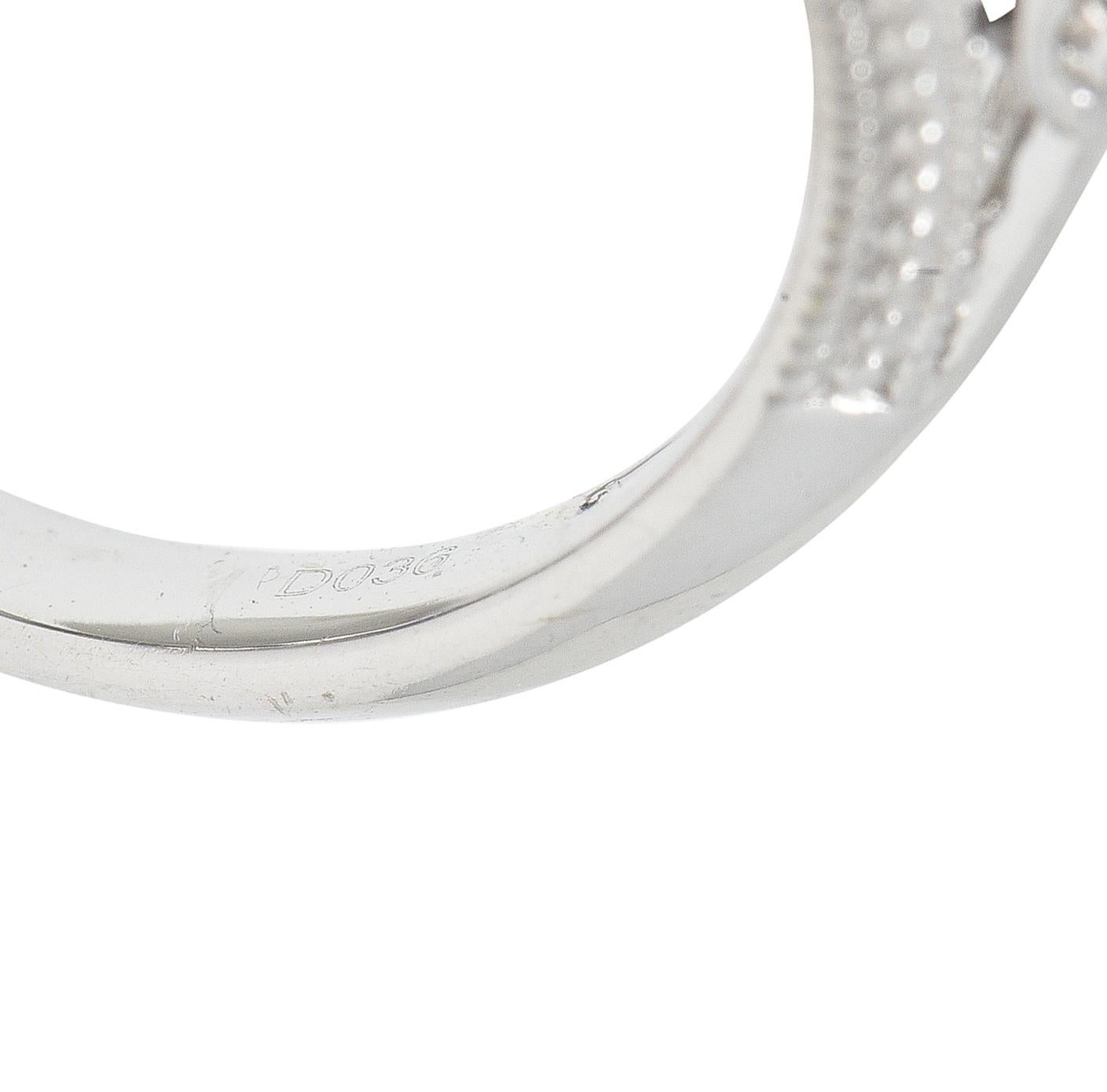 Contemporary 4.84 CTW Sapphire Diamond 14 Karat White Gold Halo Ring For Sale 4