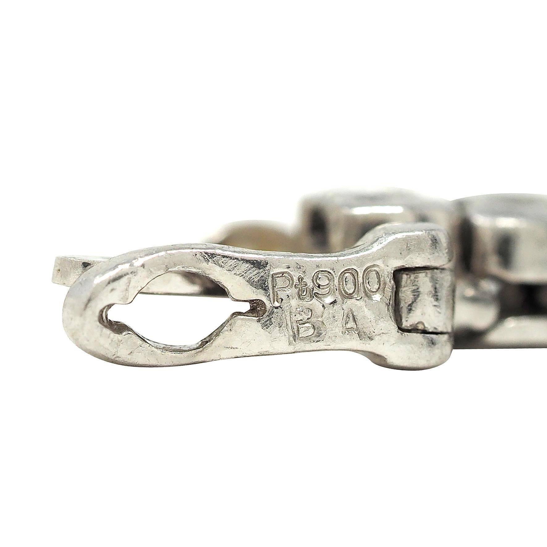 Contemporary 5.00 CTW Diamond Platinum Vintage Semi-Bezel Line Bracelet en vente 1