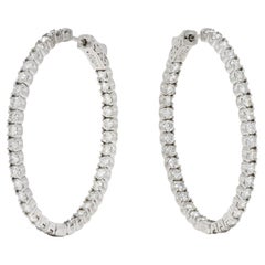 Zeitgenössische 5,04 Karat Diamant-Ohrringe aus 14 Karat Gold mit ovaler Innenseite und Außenseite