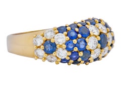 Contemporary 5.06 Carat Sapphire Diamond 18 Karat Gold Bombay Floral Band Ring