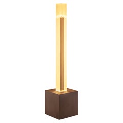 Contemporary 5°28”S Floor Lamp, Matte Acrylic & Aluminum, by Yonathan Moore
