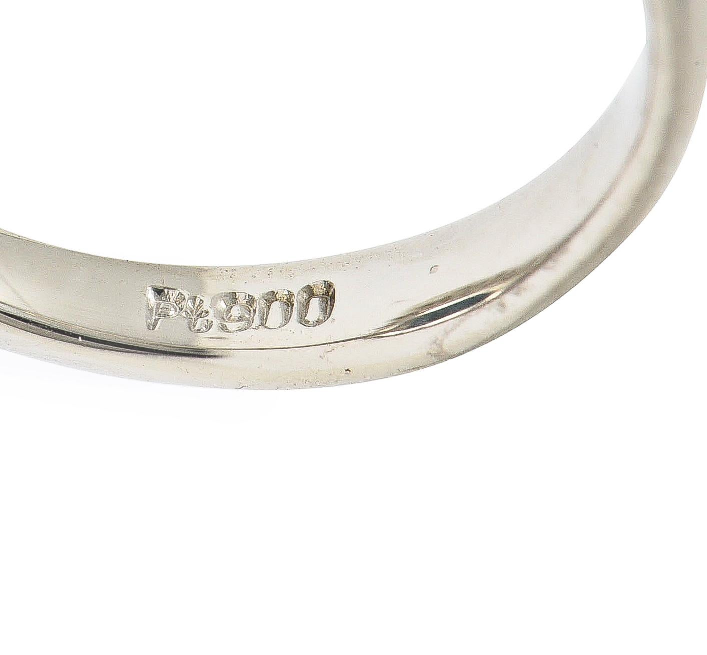 Contemporary 5.55 CTW Oval Cut Aquamarine Diamond Platinum Halo Ring 3