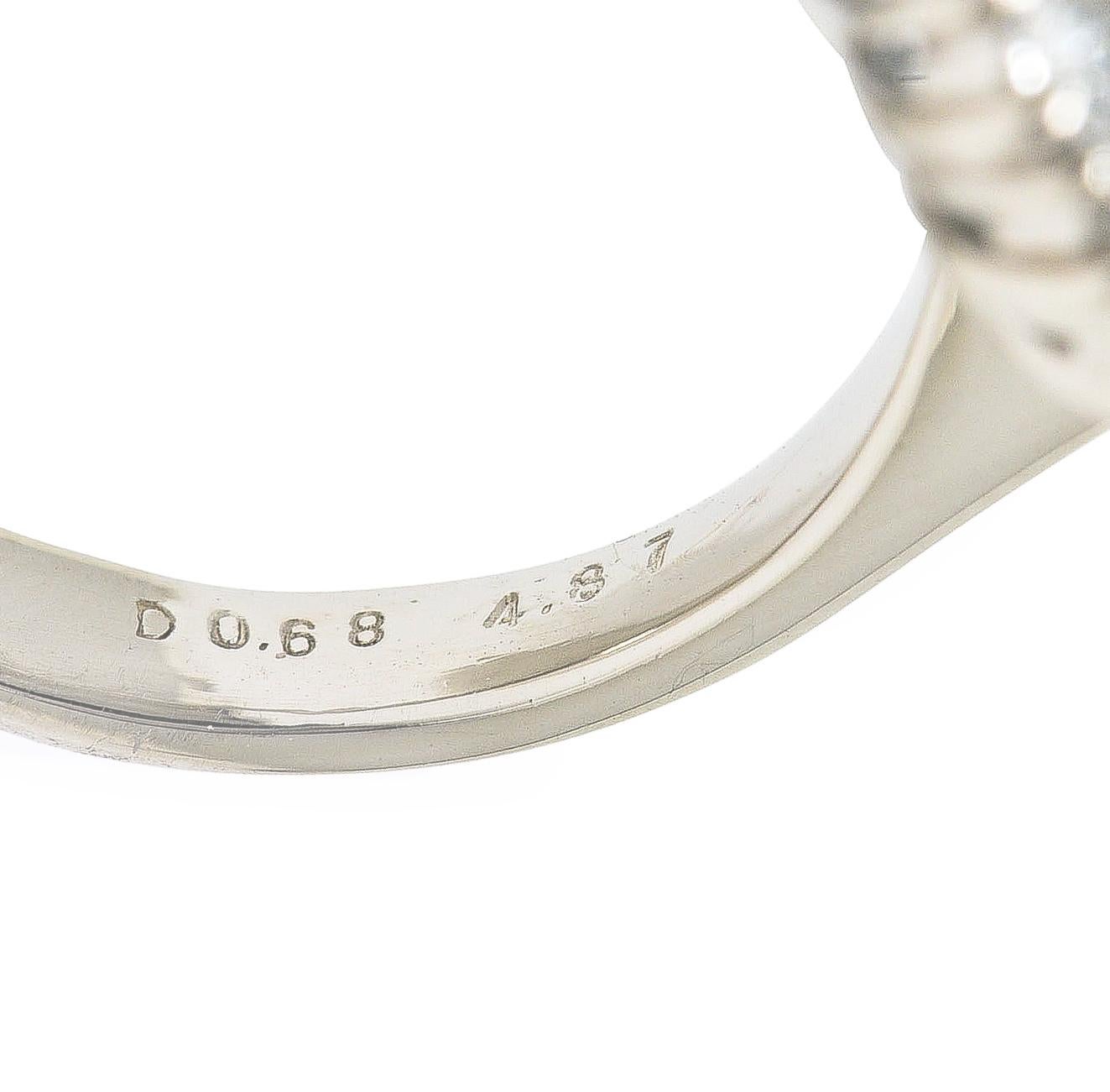 Contemporary 5.55 CTW Oval Cut Aquamarine Diamond Platinum Halo Ring 4