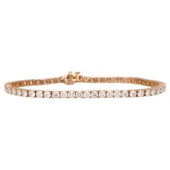 Bracelet tennis contemporain en or rose 18 carats avec diamants de 5,82 carats