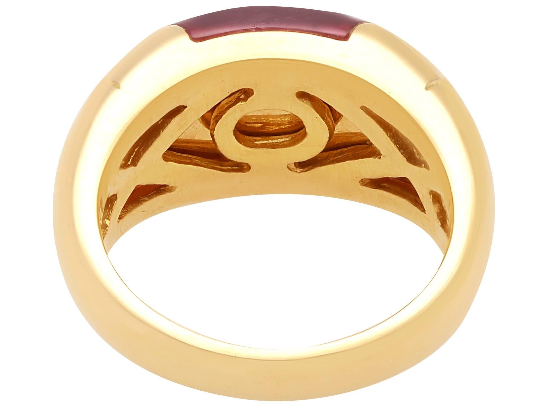 Bague Contemporary 5.90 Carat Pink Tourmaline 18k Yellow Gold by Bulgari (1995) Unisexe en vente