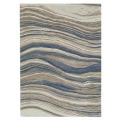 Contemporary 5'x7' Hand-Tufted Rug with Wavy Stripes