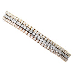 Contemporary 6 Carat Diamond and 18k Tri-Colour Gold Bracelet Circa 2000