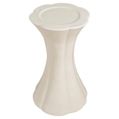 Contemporary 6 Lobed Petal Stand Table in Cream Lacquer by Robert Kuo