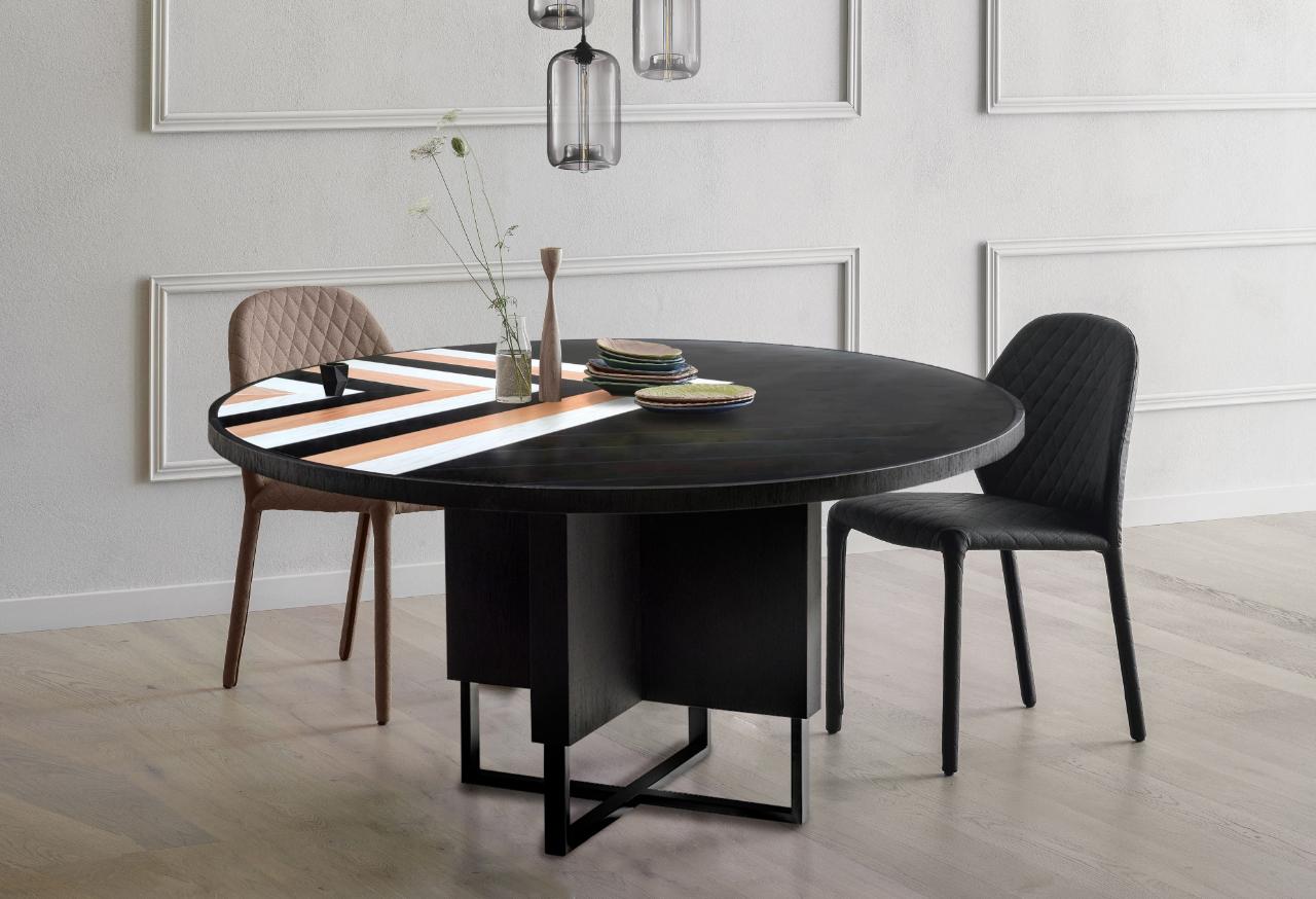 black round dining table for 6