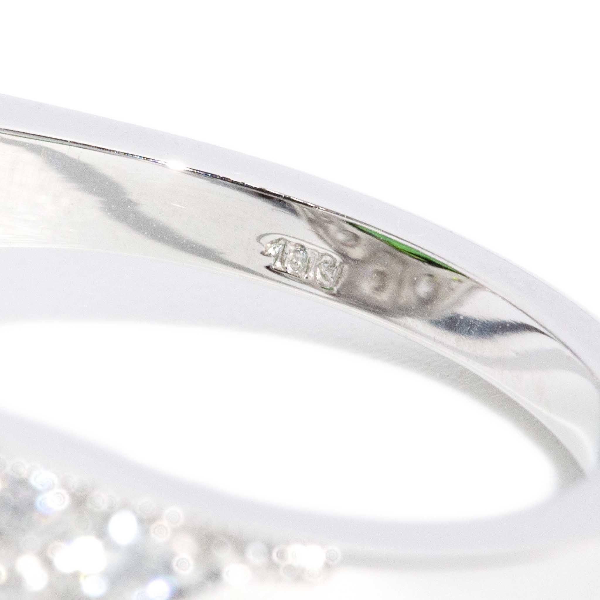 Contemporary 6.07ct Green Tourmaline & Diamond Ring 18 Carat White Gold For Sale 10