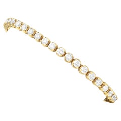 Bracelet tennis contemporain en or jaune et diamants de 6,36 carats