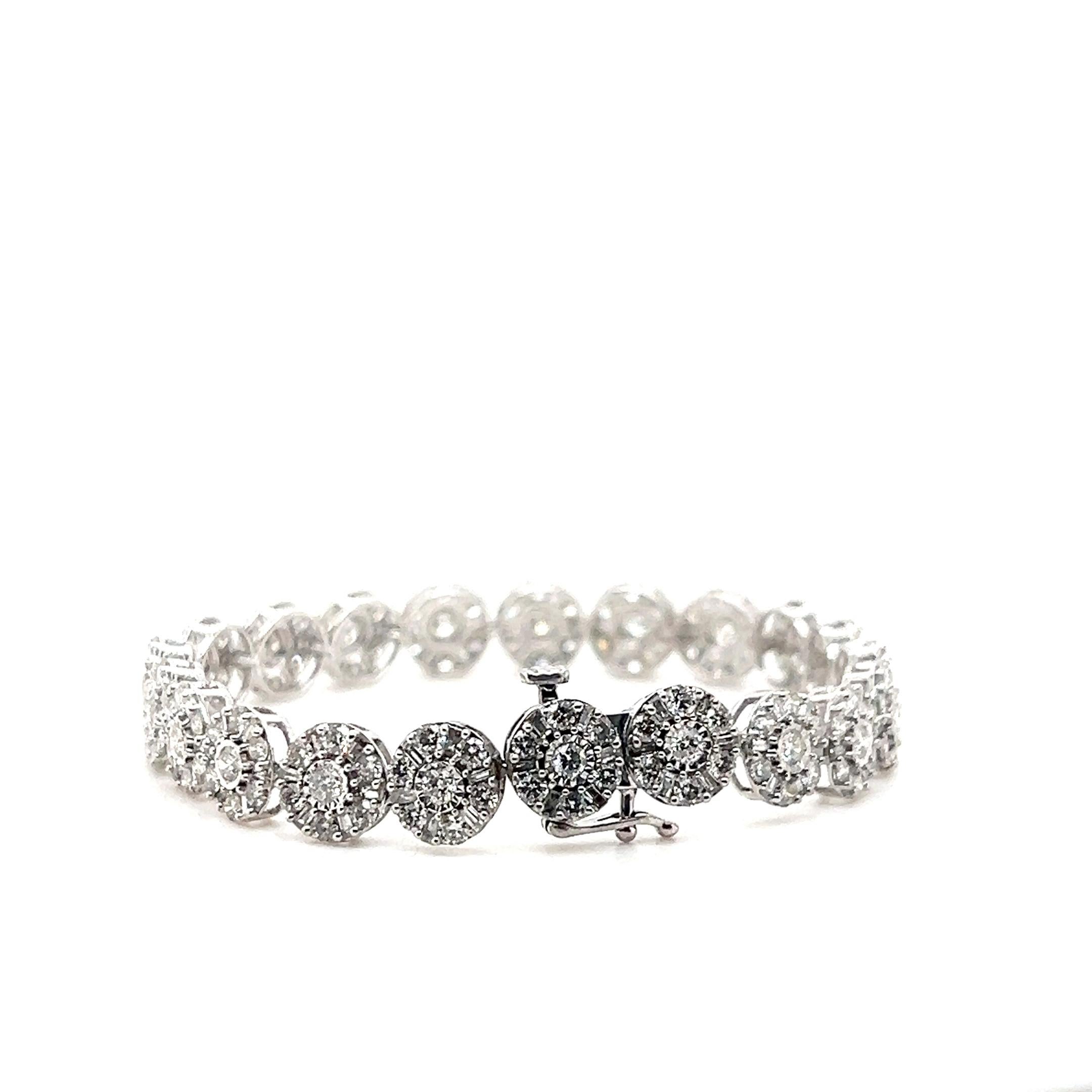 da uomo o donna Bracciale a maglie in oro bianco 10k con diamante 6,55 TCW Contemporary