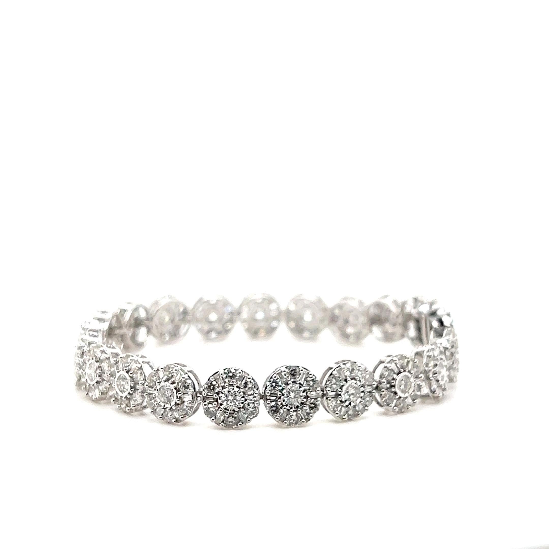 Bracciale a maglie in oro bianco 10k con diamante 6,55 TCW Contemporary 1
