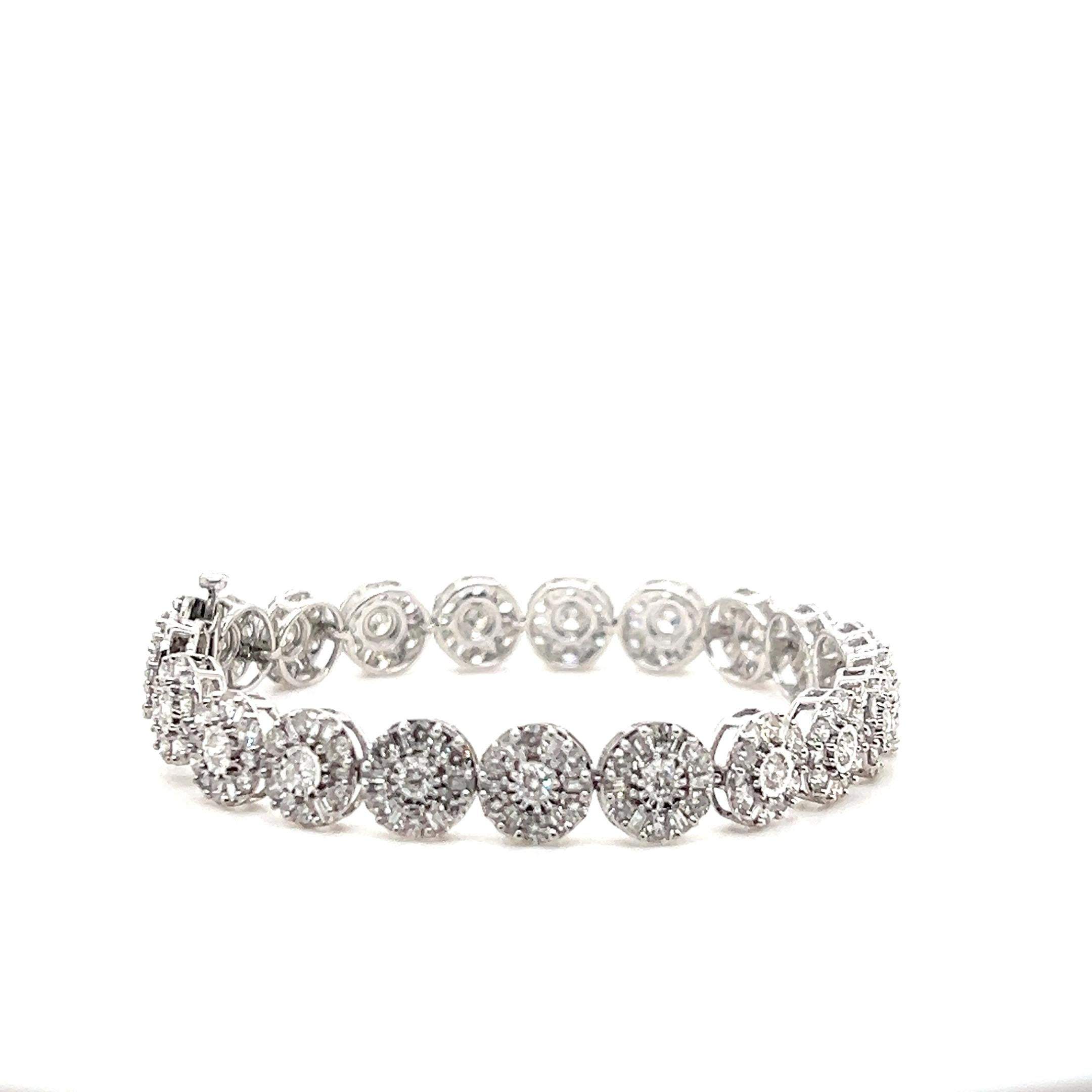 Bracciale a maglie in oro bianco 10k con diamante 6,55 TCW Contemporary 2